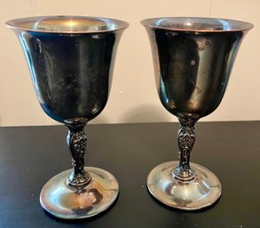 2 Antique Silver Wine Chalices