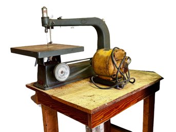 Vintage Sears Roebuck Scroll Saw With A Master Electric Motor