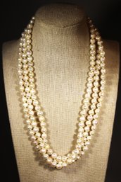 HUGE Strand Of Genuine Cultured Pearls Necklace 60' Long