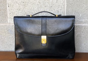 Bally Scozia Black Leather Slim Organizer Bag/ Briefcase- NOS