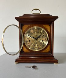 Beautiful Inlaid Wood Sligh Clock With Franz Hermle Movement