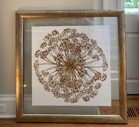 Flower Burst III - Well Framed In Glass With Pewter Finish