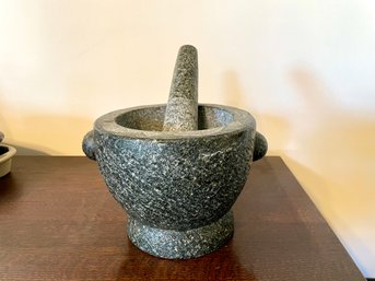 Heavy Stone Mortar & Pestle, Made In Mexico