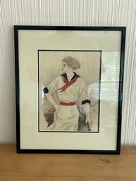 Vintage Portrait Of Woman In Sailor Outfit