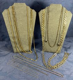 Jewelry - Gold And Silver Toned Chain Necklaces And Eyeglass Chain Holder