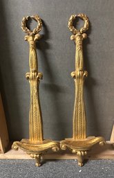 Pair Of Vintage Gold Color Shelf Display Wall Shelves With Nice Design. RC/CVBC-A