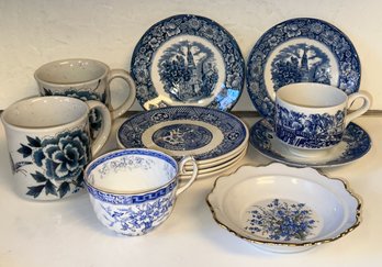 Blue & White Miscellaneous China Lot