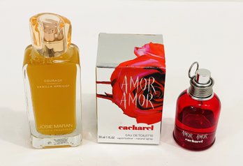 Josie Maran Courage- Eau De Parfum 1.7 Oz.- NOS- No Box & Cacharel Amor Amor Eau De Toilette 1 Oz. Used W Box