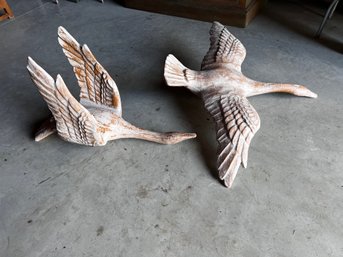 Pair Of Large Paper Mache Geese