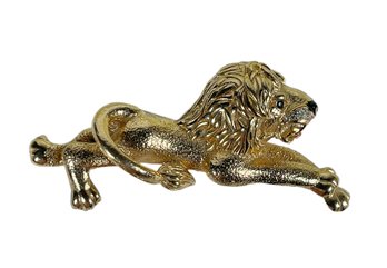 Super High Quality Designer Lion Formed Brooch W 'french' Style Clasp