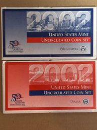 Beautiful Vintage 2002 P & D United States US Mint Uncirculated Coin Set