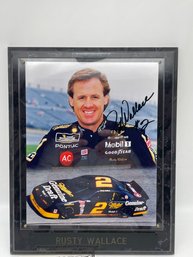 Rusty Wallace Signed Plaque W/COA 10.5' X 13'