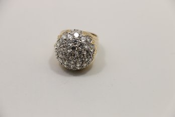 Sterling Silver Cz Cluster Ring Size 5.75