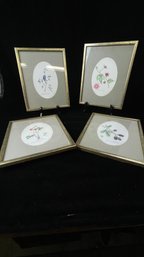 Pencil Signed Floral Art Set Of 4