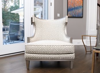 2 Of 2 Ethan Allan Corrine Greek Key Ivory And Grey Chair $2480