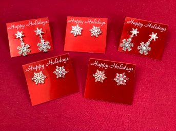 Happy Holidays Snowflake Earrings Sets Christmas Lot # 36