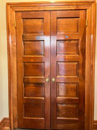 A Collection Of 10 Original 6 Panel Doors-Restored With Beautiful Stain And Elaborate Brass Hardware - 2 Of 2