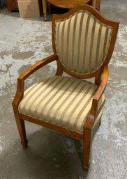 Vintage Shield-Back Striped Armchair