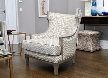 1 Of 2 Ethan Allan Corrine Greek Key Ivory And Grey Chair $2480