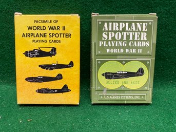 World War II Airplane Spotter Playing Cards. 2 Decks. First Issued In 1943. (Facsimile). Yes Shipping.