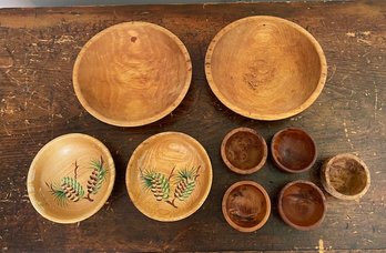 Grouping Of Vintage Wooden Bowls