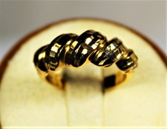 Gold Over Sterling Silver Fancy Ladies Ring Size 7