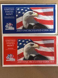 Beautiful Vintage 2003 P & D United States US Mint Uncirculated Coin Set