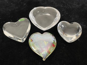 4 Piece Glass Heart Collection