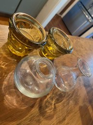 Lot Of Four Small Glass Containers