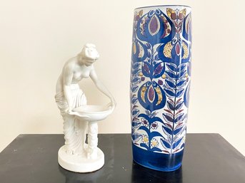 A Danish Vase And Roman Soapstone Carving