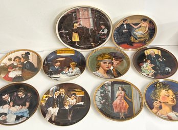 Lot Of 9 Norman Rockwell Collectors Plates