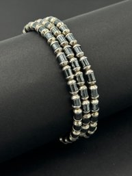 Wonderful Hematite & Sterling Silver 3 Strand Bracelet