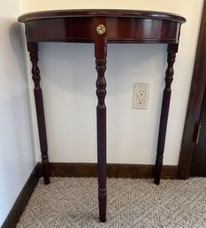 Small Wooden Demilune Hall Table