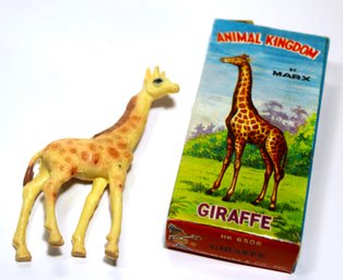 Another 'Animal Kingdom' By Marx Plastic Dime Store Giraffe Toy In Original Box