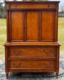 A Beautiful Fruit Wood Gentleman's Chest In French Style, C. 1970's, By The GEORGE KEMPLER COMPANY