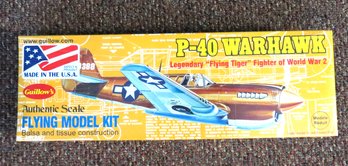 Guillow's P-40 Warhawk Flying Tiger Wood Model Kit Sealed In Box