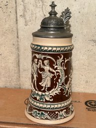 Vintage Ca. 1940s MARZI & REMY Beer Stein Featuring Rococo Dancers- 1/4 Liter Scale