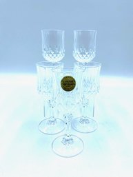Vintage Stemmed Liquor Glasses By Cristal D'arques