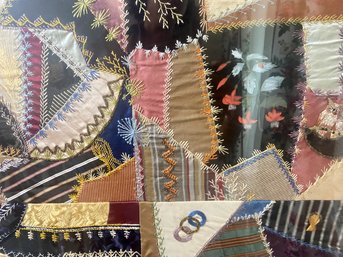 Framed Antique Crazy Quilt Squares