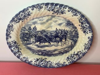 Johnson Brothers Coaching Scenes Blue And White Platter