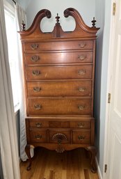 Wavy Maple Highboy By Flint Bruce Company Of Hartford, CT