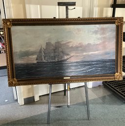 Beautifully Framed ~ Calm Sailing By Jacob ~ And Klopfenstein Steel Easel