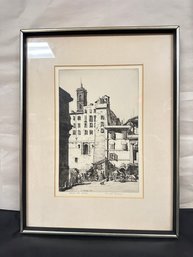 Kenneth Holmes Original Monocrome Etching  Behind  The Capitol Signed By The Artist. RAL B-CVBK-A