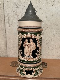 Vintage1930s/40s MARZI & REMY 1/2 Liter German Beer Stein With Rococo Dancers