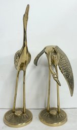 Pair Of Brass Cranes