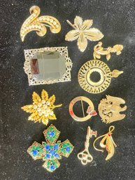 Lot Of Costume Jewelry Broaches