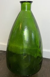 Huge Green Glass Demijohn Type Bottle
