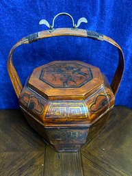 Antique Wooden Lacquer Basket