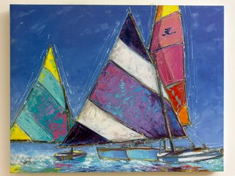 A Modern Giclee On Canvas, Sailing Themed