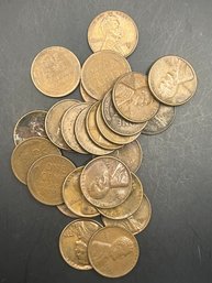 25 Wheat Pennies 1950's S-Mint